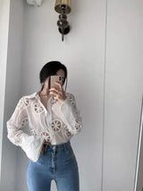 Floral Eyelet Blouse