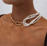 Half Pearl Studed Neckpiece