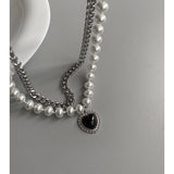 Pearl White Layered Neckpiece