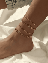 Quad Metal Chain Anklet