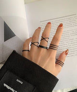 Classic Black Rings Set