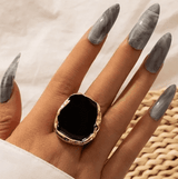 Studded Black Ring