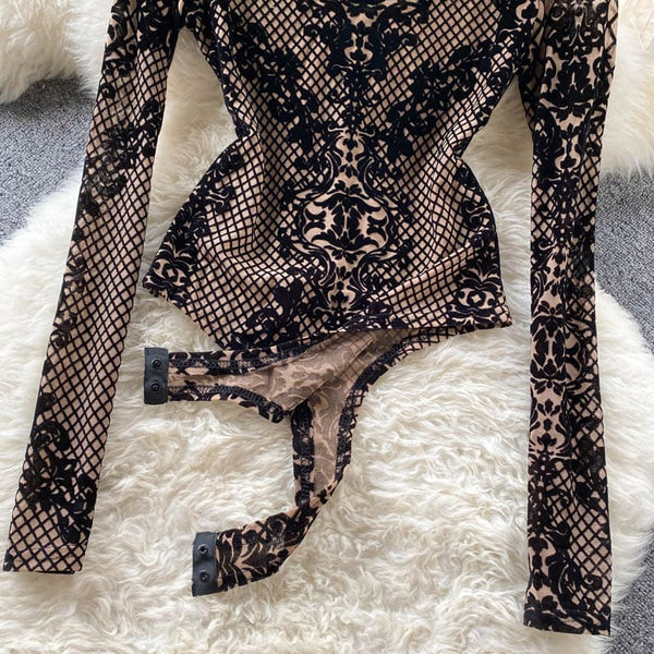 Stylish Patterned Bodysuit