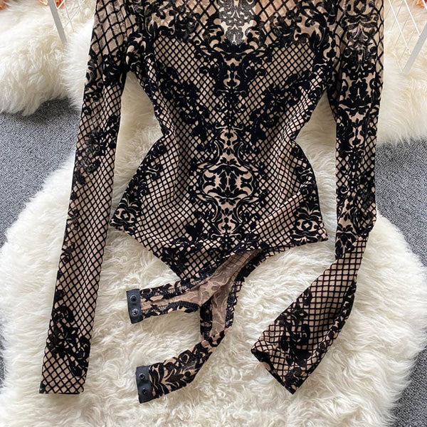 Stylish Patterned Bodysuit